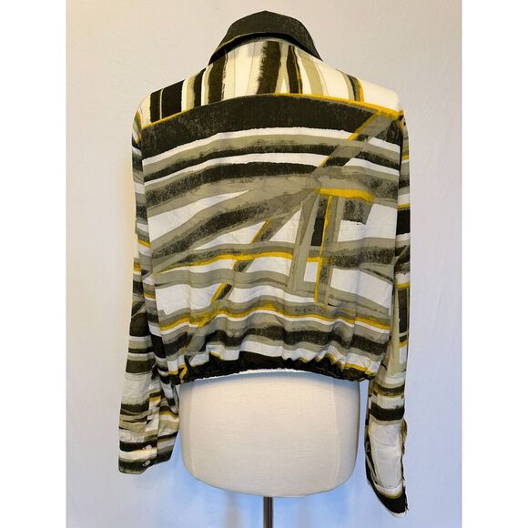 Gabrielle Union New York and Company Tropical Print Button Down Top Size XL - Picture 3 of 4